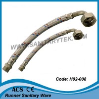 Stainless Steel Braided Flexible Hose, M/M Thread (elbow connector)